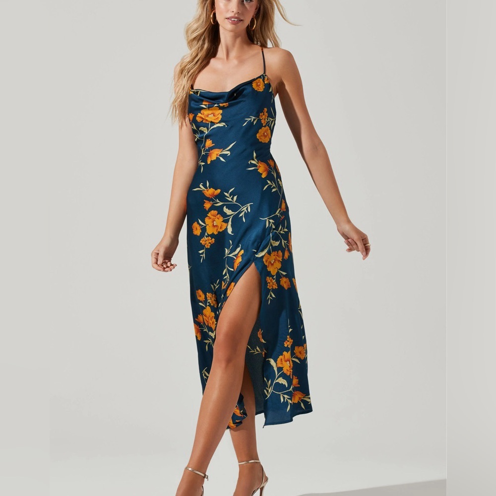 ASTR the Label Gaia Cowl Neck Midi Dress